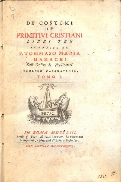 De' costumi de' primitivi cristiani.