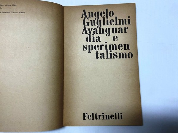 Avanguardia e sperimentalismo.