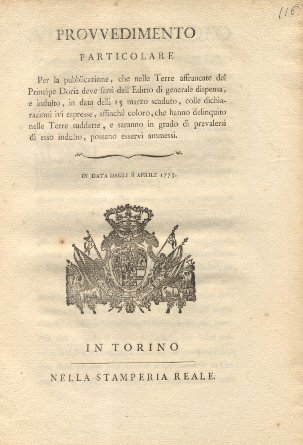 Provvedimento Particolare circa la pubblicazione, che nelle terre affrancate possano …