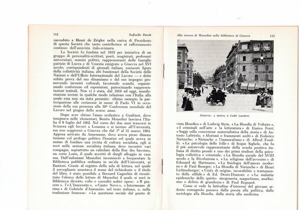 Alla ricerca di Mussolini nella biblioteca di Ginevra. Estratto dall'Almanacco …