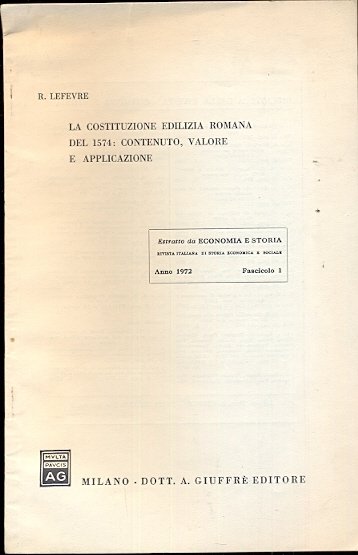 La Costituzione edilizia romana del 1574: contenuto, valore e applicazione. … | Immagine principale