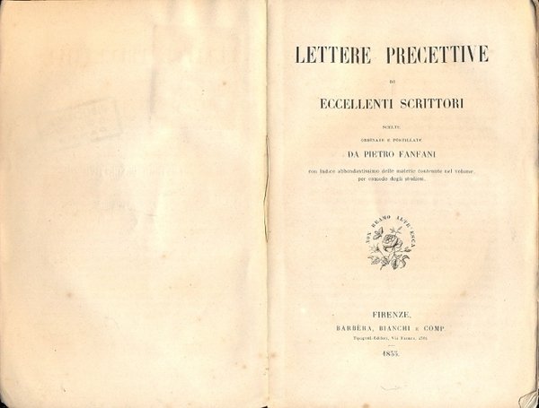 Lettere precettive di eccellenti scrittori. Scelte , ordinate e postillate … | Immagine Gallery 1