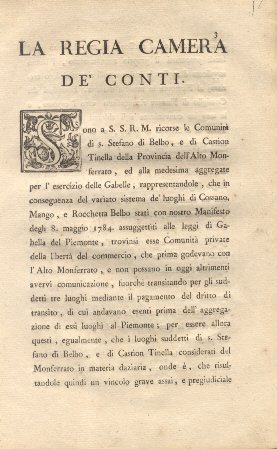 La Regia Camera de' Conti ricorso delle comunità di S. …