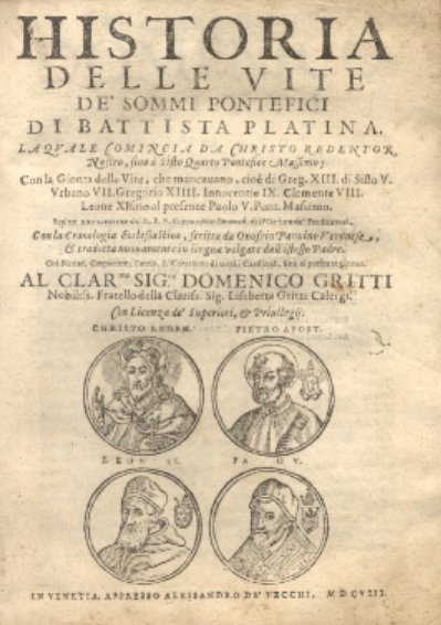 Historia delle Vite dei Sommi Pontefici, la quale comincia da …