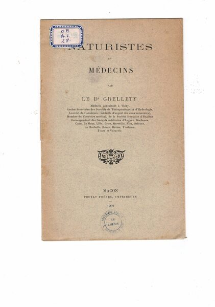 Naturistes et medecins.