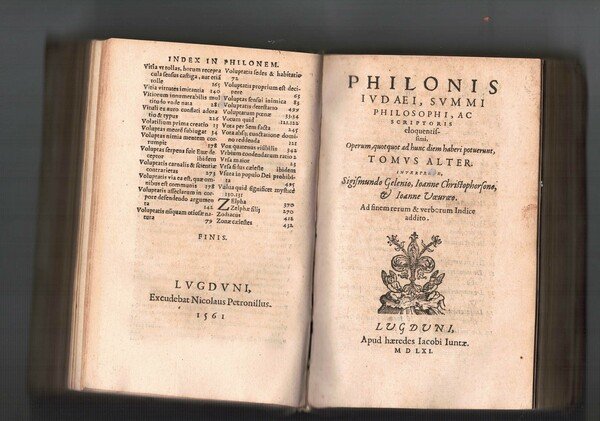 Philonis iudaei, summi philosophi, ac scriptoris eloquentissimi, operum, quotquot ad …