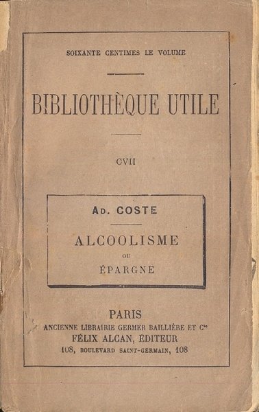 Alcoolisme ou epargne le dilemme social.