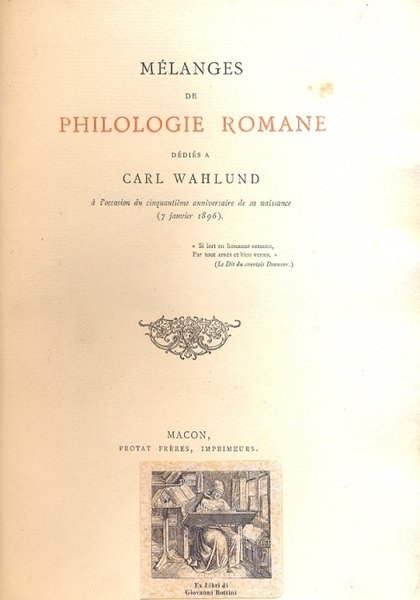 Melanges de philologie romane . Dedies a Carl Wahlund à …