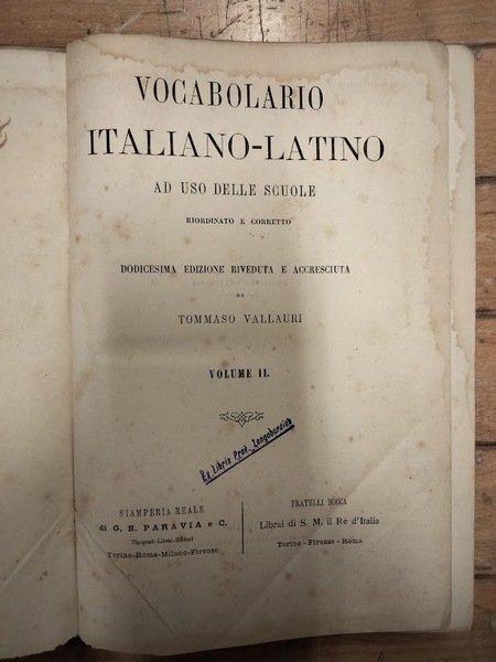 Lexicon latini italiaque sermonis in usum scholarum , novum in …