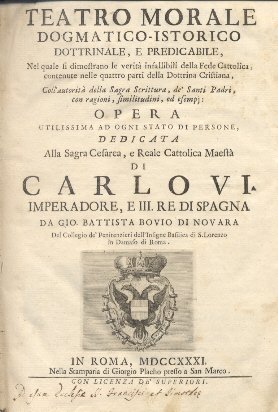 Teatro morale dogmatico istorico dottrinale e predicabile.