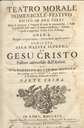 Teatro morale domenicale festivo diviso in due parti dove si …