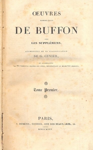 Oeuvres completes avec les supplemens, sugmentees de la classification de …