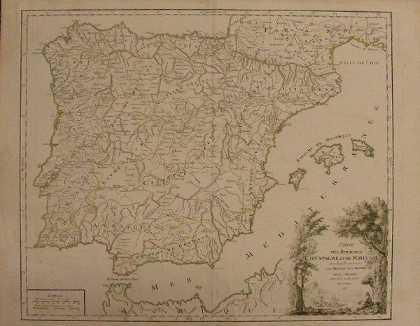 Carte des Royaumes d'Espagne et de Portugal dans laquelle sont …