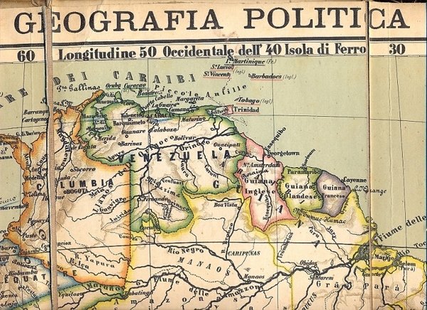 Carta dell'America del Sud, con profilo trasversale da Valparaiso a …