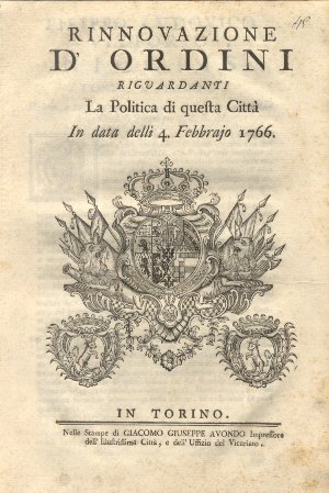 Rinnovazione d'ordini riguardanti la politica di qusta città.