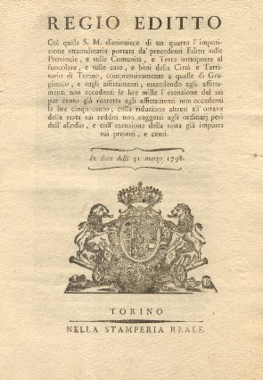 Regio Editto la riduzione di un quarto del canone di …