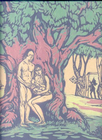 Il messaggio. Xilografia a colori.