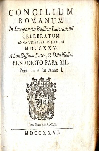 Concilium Romanum in sacrosancta celebratum anno universalis jubilaei MDCCXXV. | Immagine principale