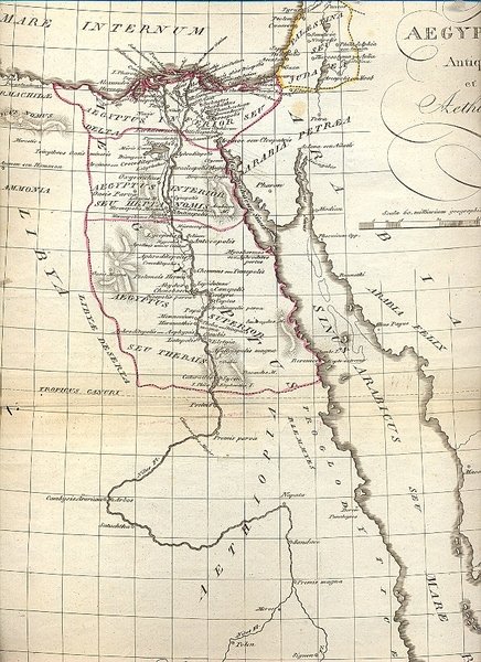 Carta geografica - Aegyptus antiqua et Aethiopia.