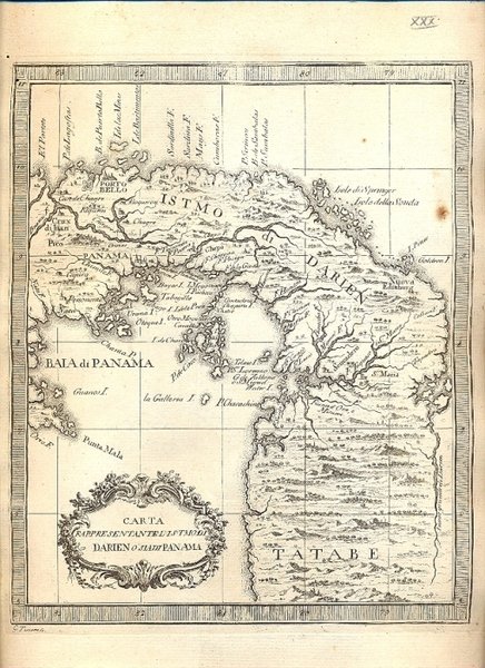 Atlante dell'America contenente le migliori carte geografiche: Carta rappresentante l'Istmo …