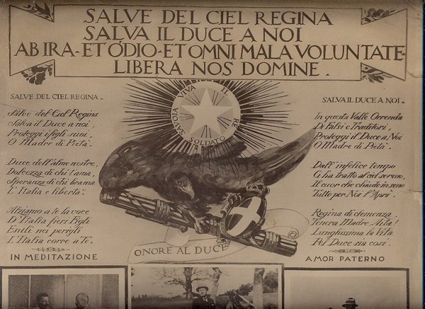 Manifesto fascista : Salve del ciel Regina, salva il Duce …