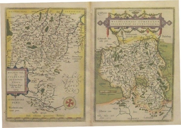 Buchaviae, sive Fuldensis ditionis typus. Waldeccensis comitatus descriptio accuratissima.