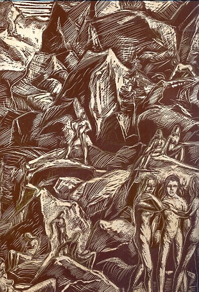 Studio per la xilo "Le vergini delle rocce" (scratch boaro).