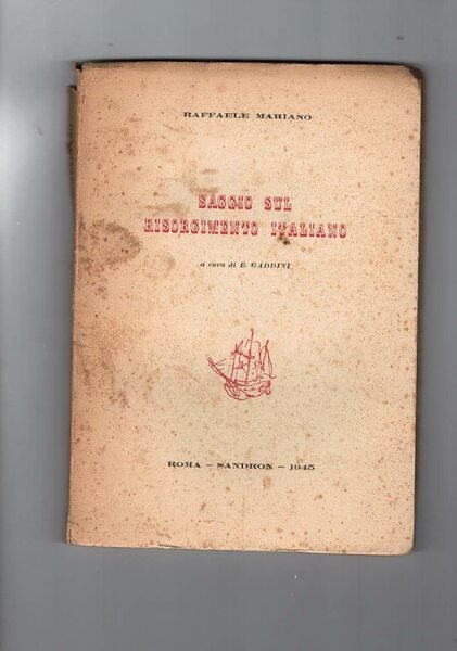 Saggio sul risorgimento italiano. Secondo i principi della filosofia della …