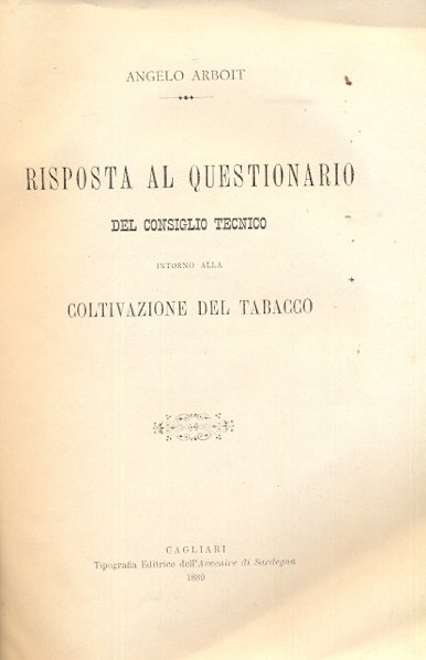 Risposta al questionario del consiglio tecnico intorno alla coltivazione del …