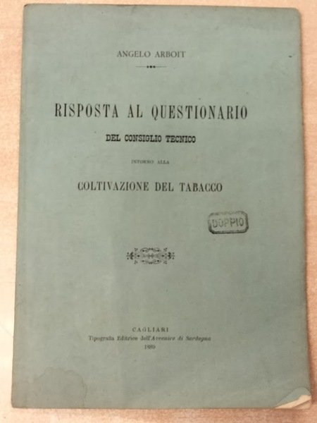 Risposta al questionario del consiglio tecnico intorno alla coltivazione del …