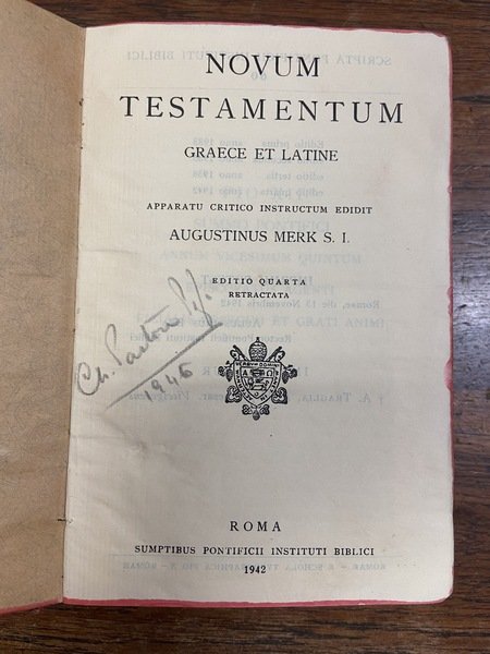 Novum Testamentum Graece et Latine 1942