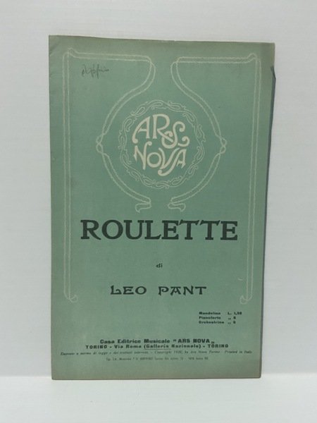 Spartito musicale Ars Nova Roulette di Leo Pant