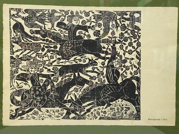 Locandina Esposizione in Europa di Shiko Munakata Organizzata dalla Kokusai …