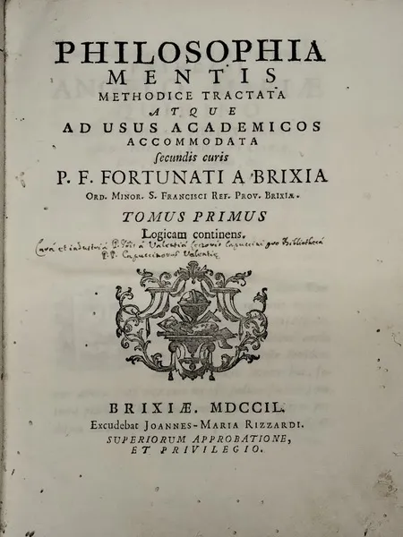 Philosophia Mentis Methodice Tractata atque ad usus academicos accomodata. | Immagine Gallery 2