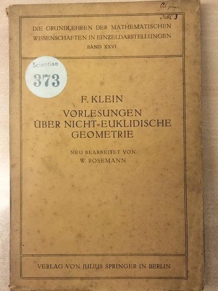 Vorlesungen Über Nicht-Euklidische Geometrie (Grundlehren Der Mathematischen Wissenschaften) (German Edition).