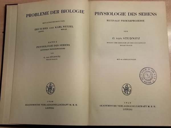 Physiologie des Sehens. Retinale Primärprozesse.