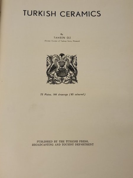 TURKISH CERAMICS.Testo in inglese.