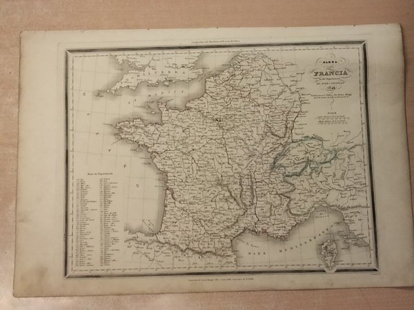 Carta della Francia in 86 Dipartimenti ( Atlante Universale di …