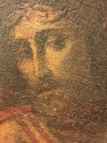 Dipinto antico Gesù con la corona di spine sec XVII