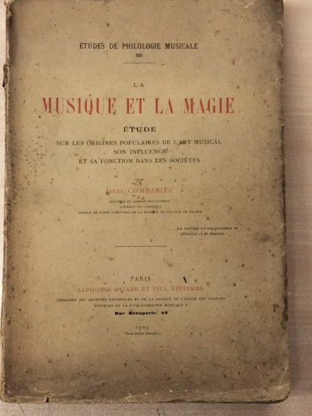 La Musique et la Magie: Etude sur les Origines Populaires …