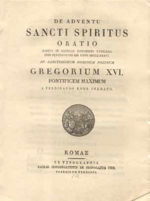 De Adventu Sancti Spiritus. Oratio habita in Sacello Pontificio Vaticano …