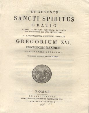 De Adventu Sancti Spiritus. Oratio habita in Sacello Pontificio Vaticano …