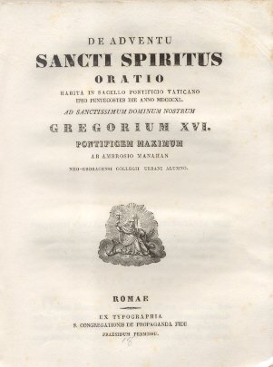 De Adventu Sancti Spiritus. Oratio habita in Sacello Pontificio Vaticano …