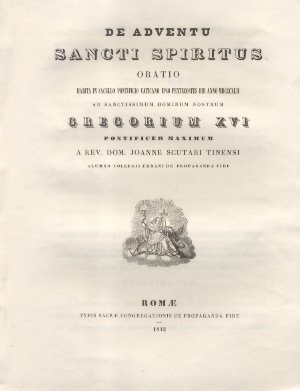 De Adventu Sancti Spiritus. Oratio habita in Sacello Pontificio Vaticano …
