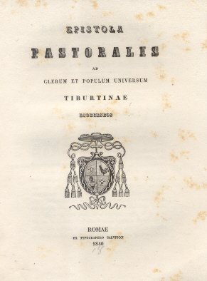 Epistola Pastoralis ad Clerum, et Populum Tiburtinae.