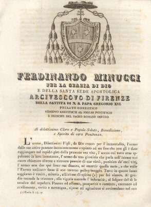Ferdinando Minucci per la Grazia di Dio e della Santa …