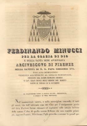 Ferdinando Minucci per la Grazia di Dio e della Santa …