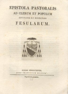 Epistola Pastoralis ad Clerum et Populum Fesularum.