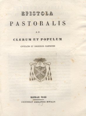 Epistola Pastoralis ad Clerum et Populum Carpensis.