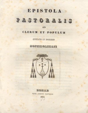 Epistola Pastoralis ad Clerum et Populum Montispolitiani.